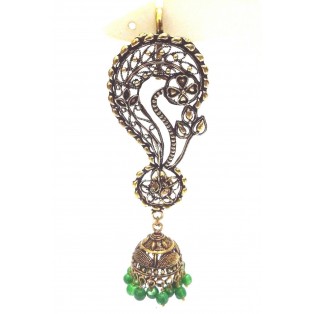 EAR CUFF Golden Oxidized Earring Jhumka Jhumki Ethnic Jewelry Long Dangle AE18